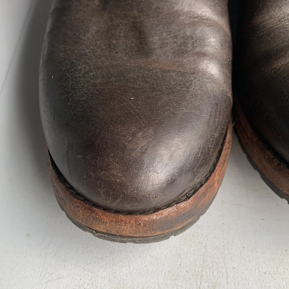 Frye Melissa Button Tall Riding Boots Women’s Size 6 Brown Leather Shearling‎